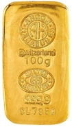 Argor-Heraeus 100 Grammi Lingotto d'Oro Colato