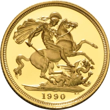 1990 Proof Sterlina d'Oro - Cofanetto