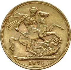 1874 Sterlina - Vittoria Giovane -  Londra