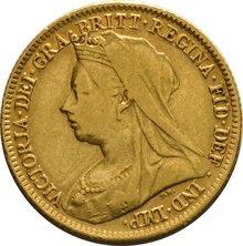 1897 Mezza Sterlina d'Oro - Vittoria Testa Velata - Londra