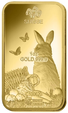 Lingottino d'Oro PAMP 1oz Anno del Coniglio