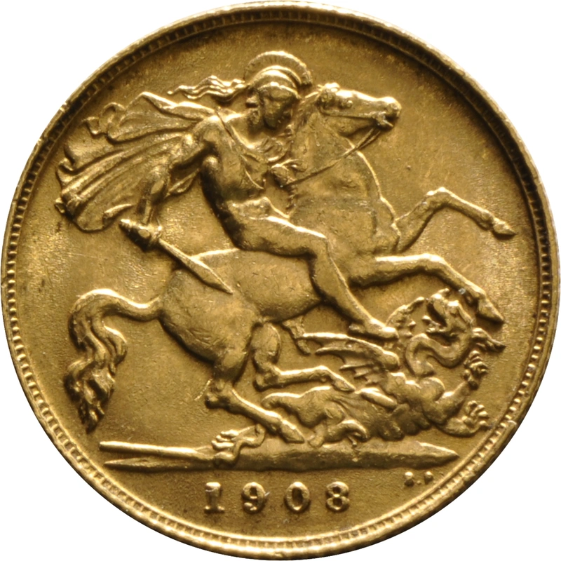 1908 Gold Half Sovereign Edward VII