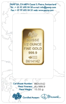 Pamp Rosa Lingottino d'Oro 1/2oz