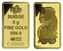Lingottino d'Oro 5 Grammi già Circolato