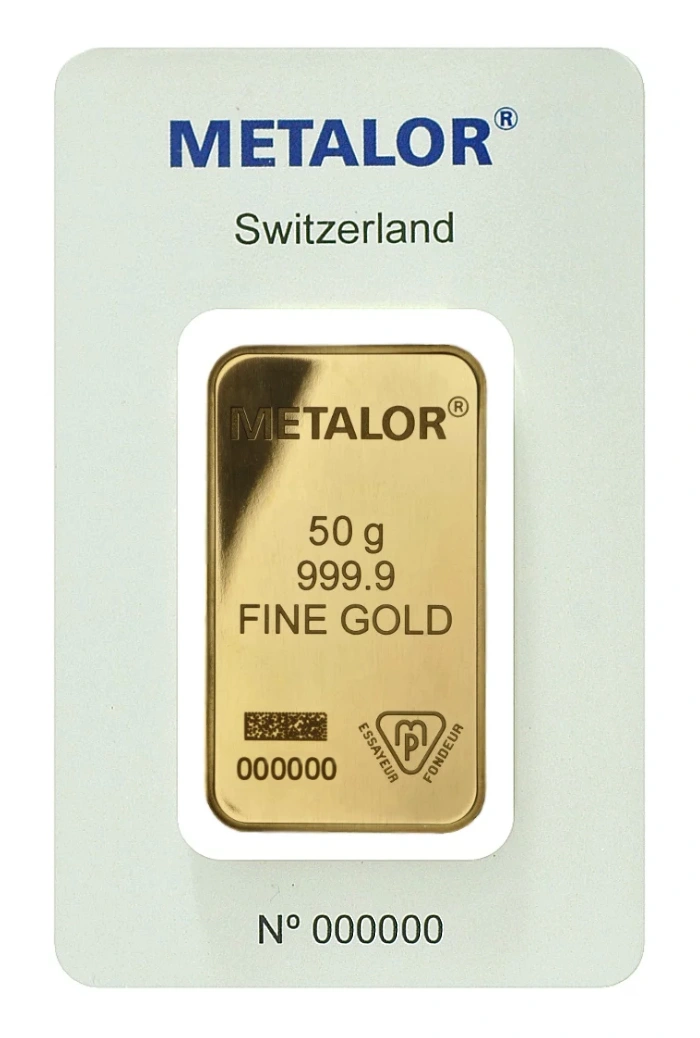 Metalor Lingotto d'Oro 50 Grammi