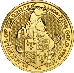 Toro Nero del Duca di Clarence d'Oro 1/4oz - Queens Beast
