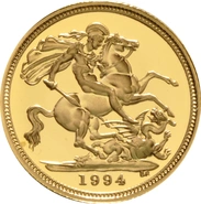 1994 Mezza Sterlina - Elisabetta II - Terzo ritratto - Corona Anziana - Proof senza Confezione