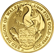Drago Rosso del Galles d'Oro 1/4oz - Queens Beast