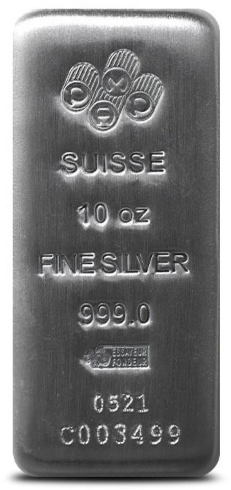 PAMP 10oz Lingotto d'argento colato