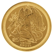 2024 Moneta d'oro dell'Angelo dell'Isola di Man da 1 oz.