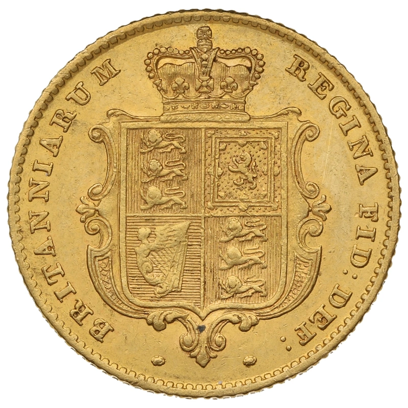 1851 Half Sovereign Victoria Young Head Shield Back - London