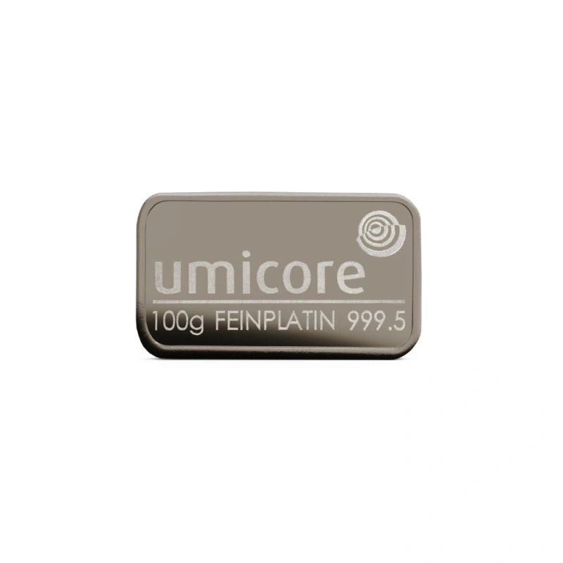 100g Platinum Bar Umicore Minted