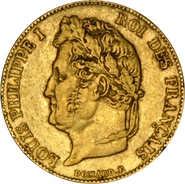 20 Franchi francesi d'Oro - Luigi Filippo - Testa Laureata