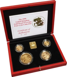 1990 Proof Sterline d'Oro - Cofanetto da 4 Monete