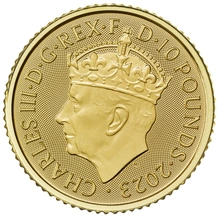2023 Moneta d'oro £10 decimo d'oncia per l'Incoronazione