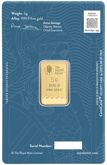 Lingotto d'oro da 5 g Britannia Minted