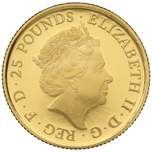 Falco dei Plantageneti d'Oro ¼oz - Queen's Beast Proof in confezione