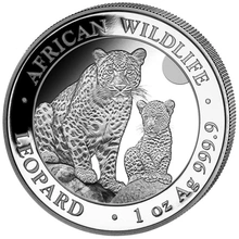 2024 1oz Moneta d'argento d'argento Leopardo somalo della fauna africana