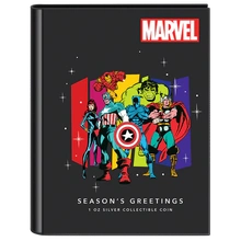 2023 Marvel Auguri di Buone Feste - Moneta d'Argento da 1 Oz confezionata