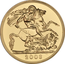 2008 - Proof 5 Pound d'Oro - Mai Circolato