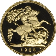 1988 Mezza Sterlina - Elisabetta II - Terzo ritratto - Corona Anziana - Proof senza Confezione