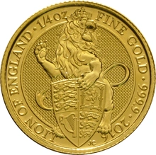 Il Leone di Inghilterra d'Oro 1/4oz - Queens Beast