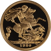 1980 Proof Sterlina d'Oro - Cofanetto