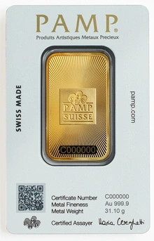PAMP Suisse 1oz Lingotto d'Oro Coniato