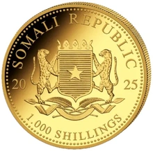 2025 Moneta d'Oro 1oz con Elefante Somalo