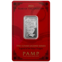 2024 Lingottino d'Argento PAMP 10g Anno del Drago