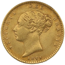 1871 Mezza Sterlina - Vittoria Giovane - Stemma Coronato - Londra