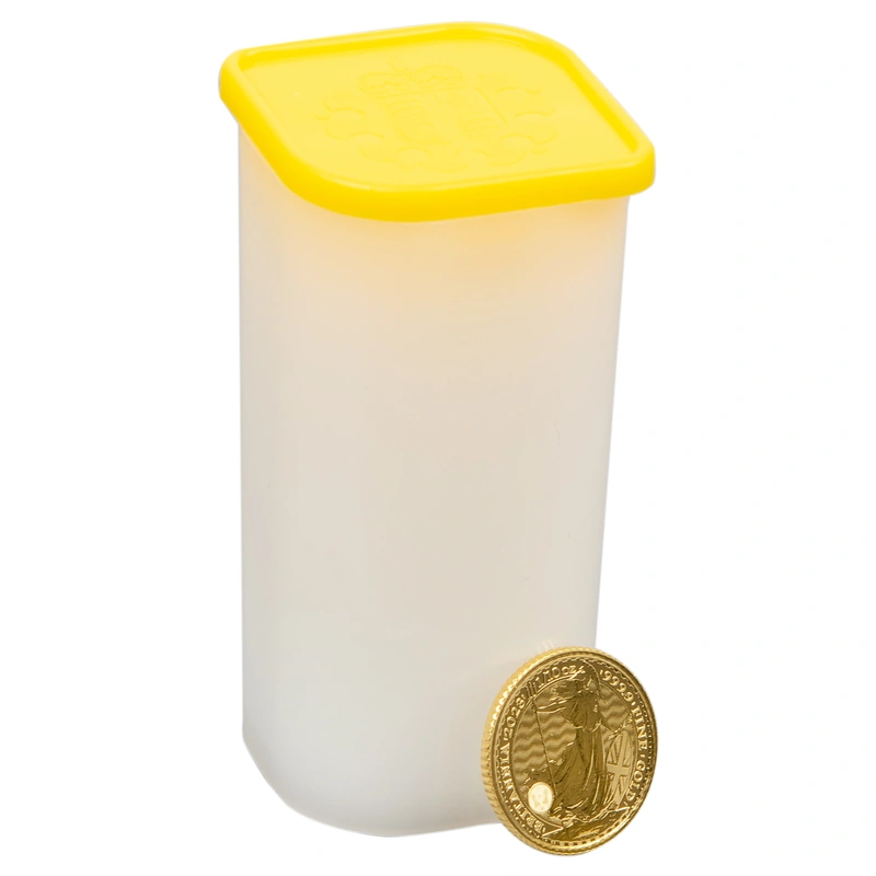 Tube of 25 2023 Tenth Ounce King Charles III Britannia Gold Coins