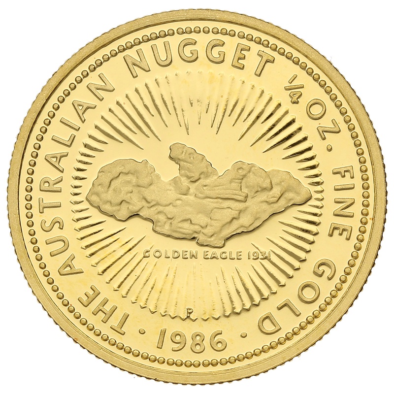 1986 Proof Quarter Ounce Gold Australian Nugget