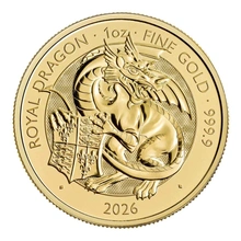 2026 Drago Reale Bestie Tudor Moneta d'oro da 1 oz.