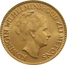 10 Fiorini - Paesi bassi - Guglielmina Anziana - 1925 - 1933