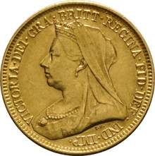 1894 Mezza Sterlina d'Oro - Vittoria Testa Velata - Londra