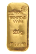 Umicore 250 Grammi Lingotto d'Oro Colato