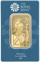 Lingotto d'oro coniato Britannia da 1 oz