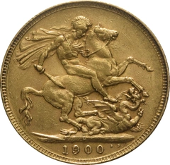 1900 Sterlina d'Oro - Vittoria Testa Velata - P