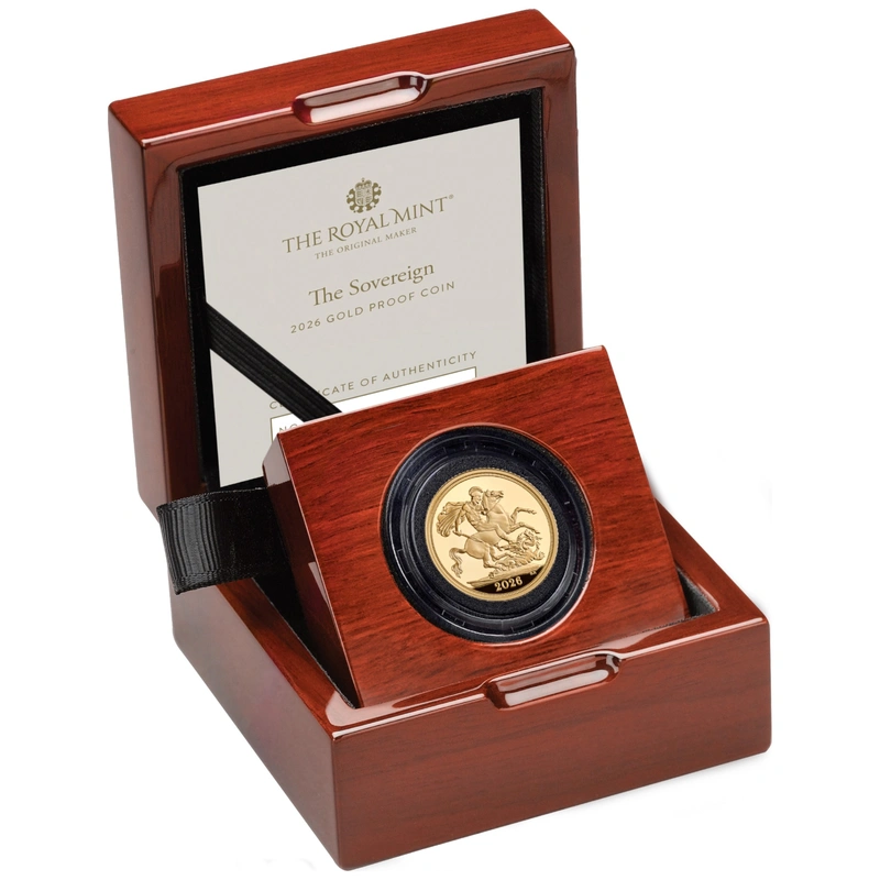 2026 Proof Gold Sovereign Coin Boxed