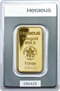 Heraeus 1oz Lingotto d'Oro