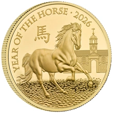 2026 Royal Mint 1 oz Anno del Cavallo Moneta d'oro Proof