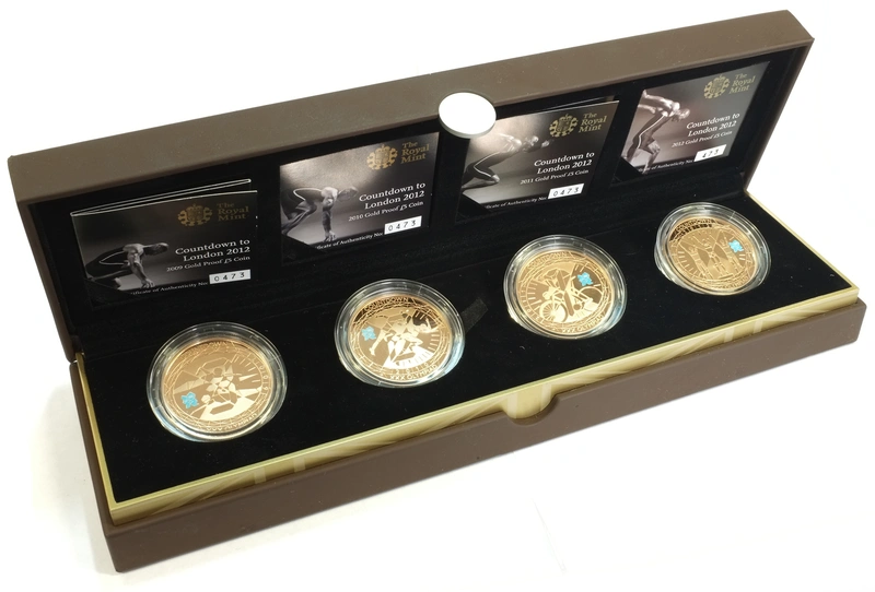 Set Originale di 4 Quintuple Sterline Proof 2012 - Olimpiadi di Londra