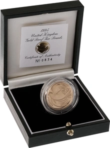 1995 - Proof 2 Pound d'Oro - Colomba della Pace della II Guerra Mondiale