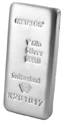Metalor 1Kg Lingotto d'Argento