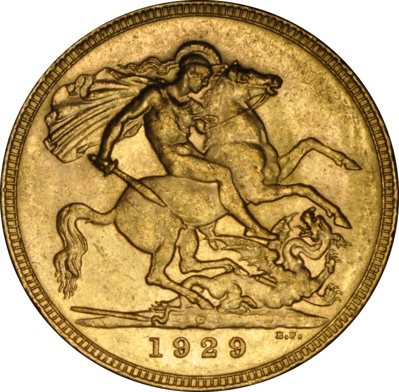 1929 Gold Sovereign - King George V - P