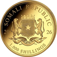 2026 Moneta d'Oro 1oz con Elefante Somalo