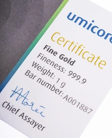 Umicore Lingottino d'Oro 1 Grammo