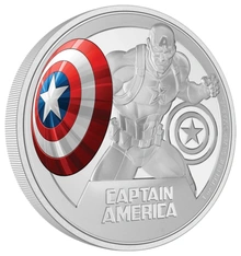 2023 Capitan America Moneta Proof d'Argento 1oz Confezionata