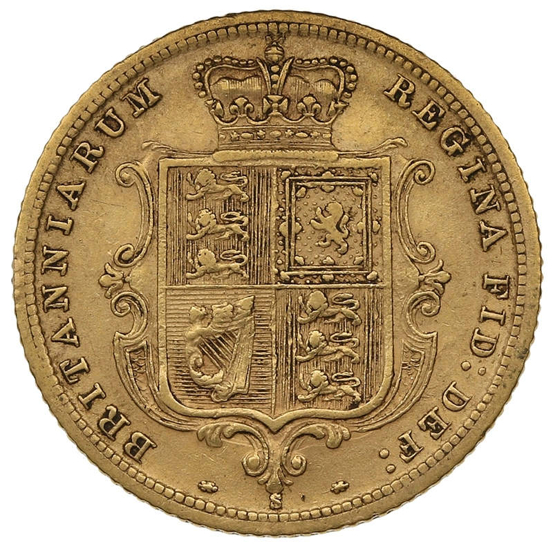 1883 Half Sovereign Victoria Young Head Shield Back S